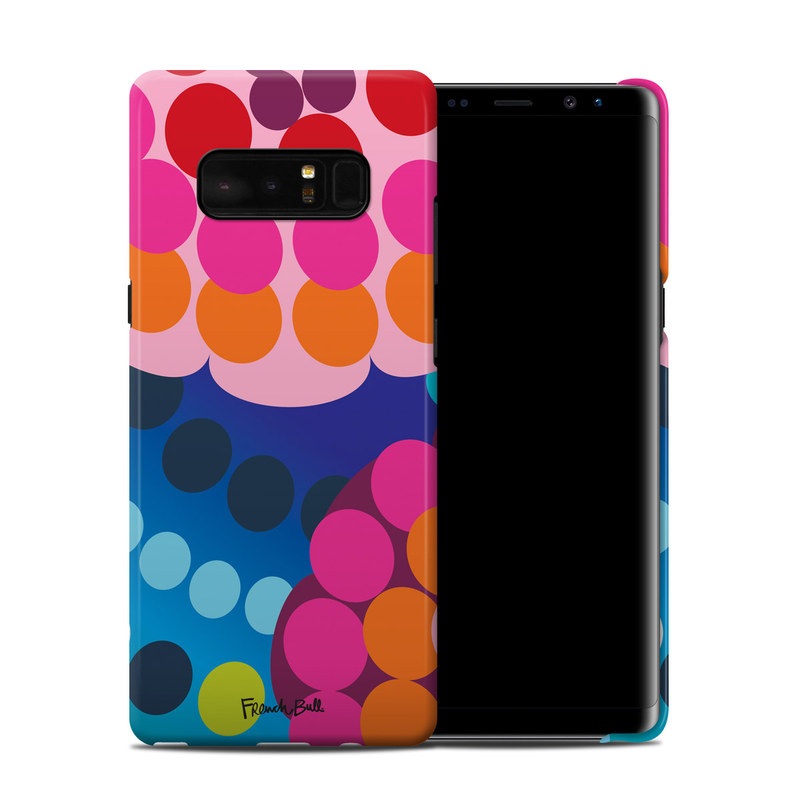 Samsung Galaxy Note 8 Clip Case design of Pattern, Circle, Orange, Colorfulness, Design, Line, Polka dot, Graphic design, Graphics, Heart with blue, green, pink, orange, purple colors