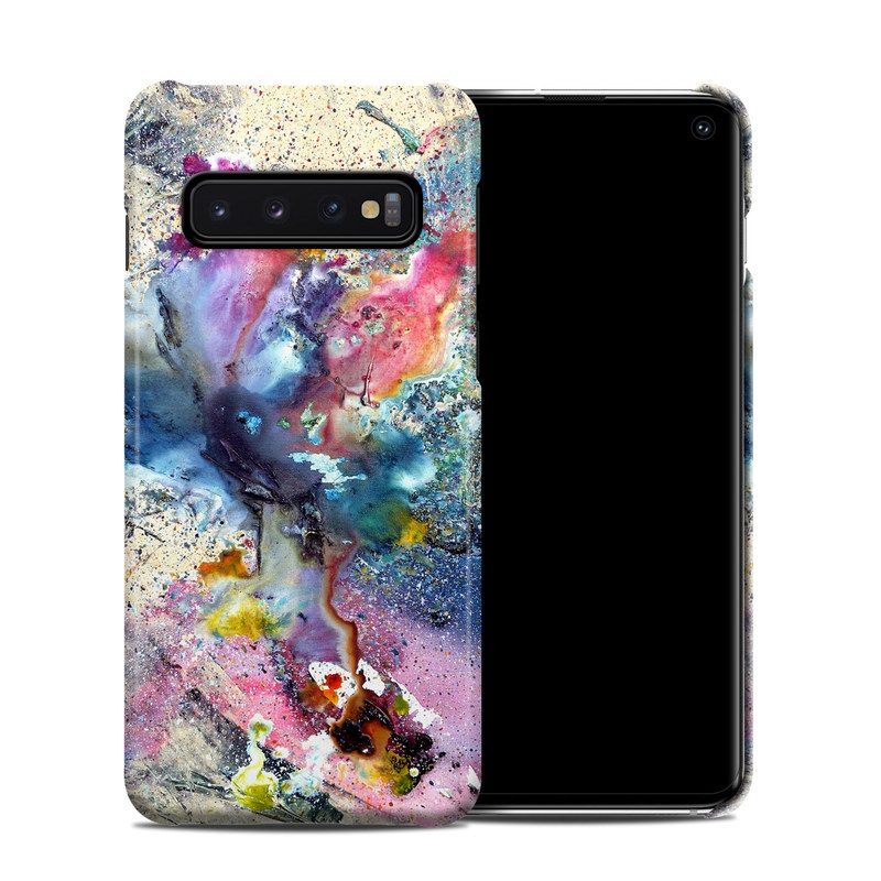 Samsung Galaxy S10 Clip Case design of Watercolor paint, Painting, Acrylic paint, Art, Modern art, Paint, Visual arts, Space, Colorfulness, Illustration, with gray, black, blue, red, pink colors