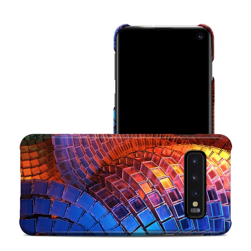 Samsung Galaxy S10 Clip Case design of Blue, Red, Orange, Light, Pattern, Architecture, Design, Fractal art, Colorfulness, Psychedelic art, with black, red, blue, purple, gray colors