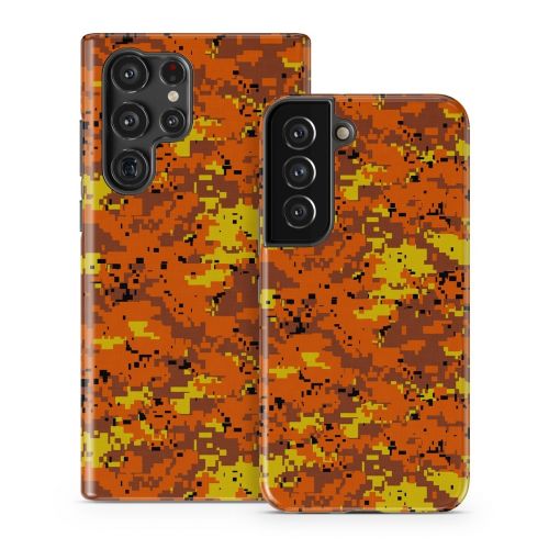 Digital Orange Camo Samsung Galaxy S22 Series Tough Case