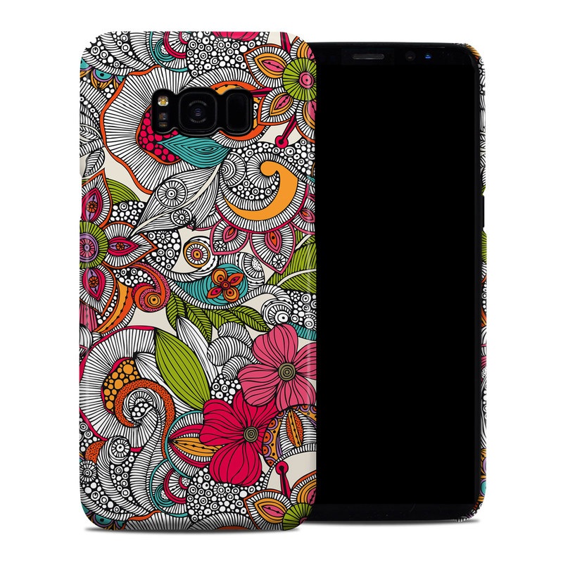 Samsung Galaxy S8 Plus Clip Case design of Pattern, Drawing, Visual arts, Art, Design, Doodle, Floral design, Motif, Illustration, Textile, with gray, red, black, green, purple, blue colors
