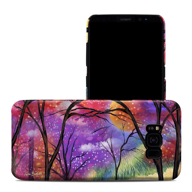 Samsung Galaxy S8 Plus Clip Case design of Nature, Tree, Natural landscape, Painting, Watercolor paint, Branch, Acrylic paint, Purple, Modern art, Leaf, with red, purple, black, gray, green, blue colors