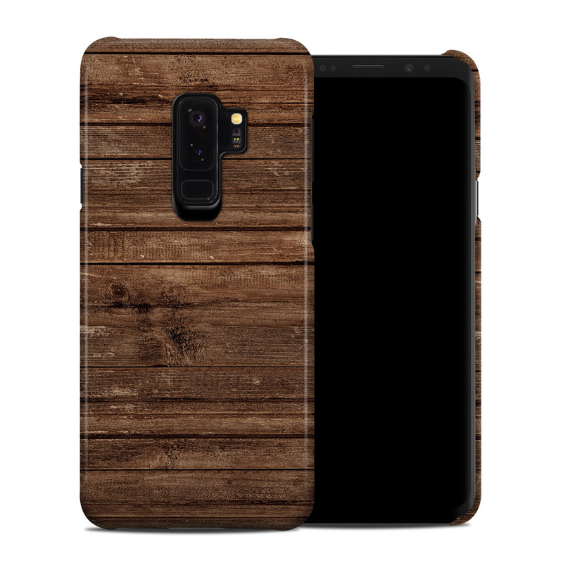 Samsung Galaxy S9 Plus Clip Case design of Wood, Brown, Wood stain, Plank, Hardwood, Wood flooring, Line, Pattern, Floor, Flooring, with brown colors