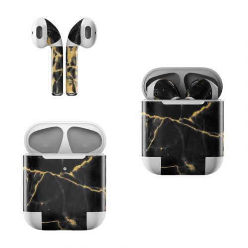 Black Gold Marble Apple AirPods Skin