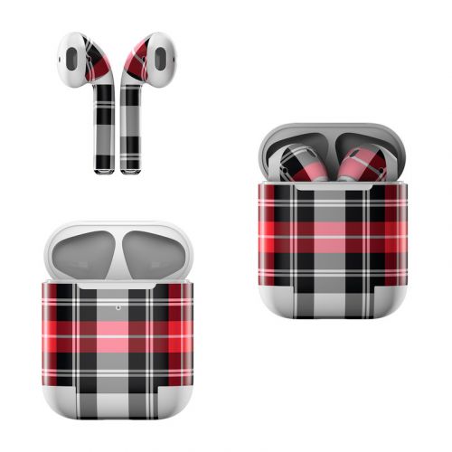 Red Plaid Apple AirPods Skin