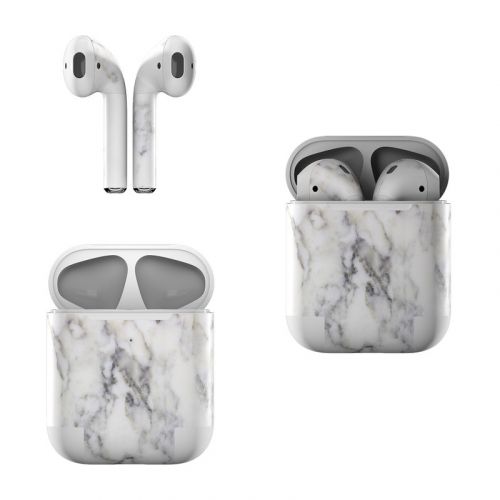 White Marble Apple AirPods Skin