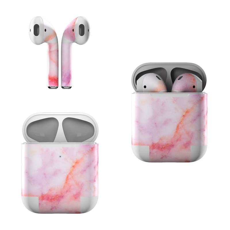 Apple AirPods Skin design of Pink, Skin, Flesh, Textile, Fur with pink, red, white, purple, orange colors