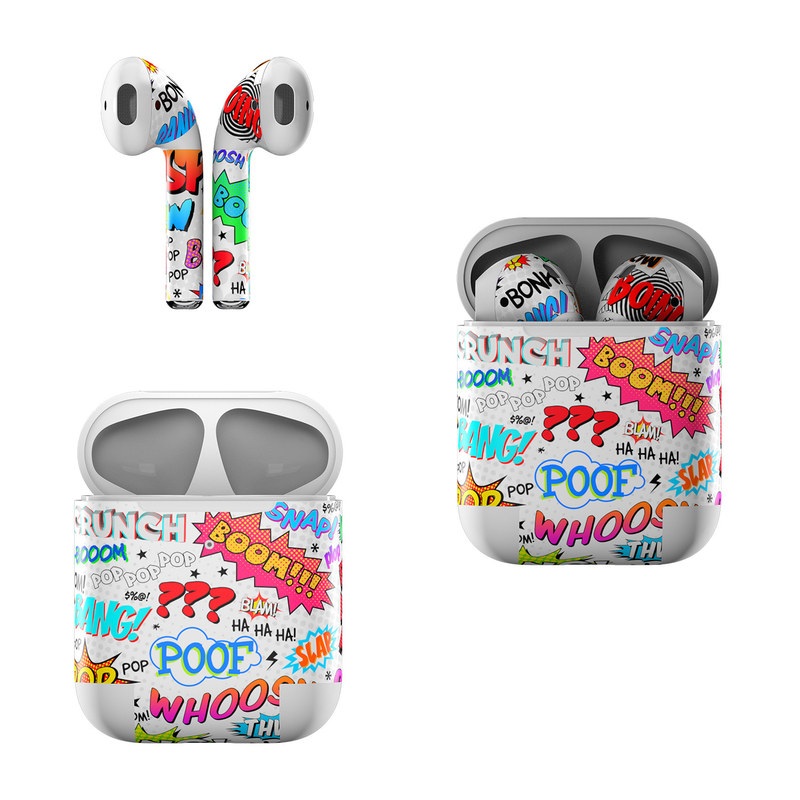 Apple AirPods Skin design of Text, Font, Line, Graphics, Art, Graphic design, with gray, white, red, blue, black colors