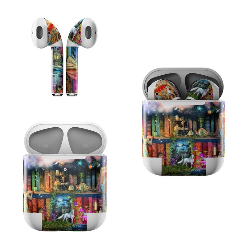 Apple AirPods Skin design of Painting, Art, Theatrical scenery, with black, red, gray, green, blue colors