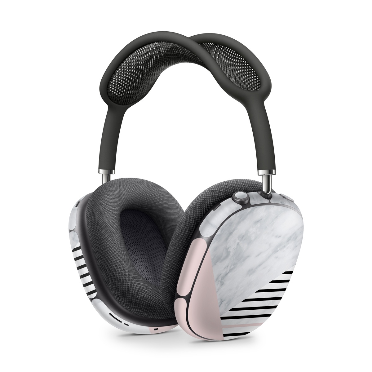 Apple AirPods Max Skin design of White, Line, Architecture, Stairs, Parallel, with gray, black, white, pink colors