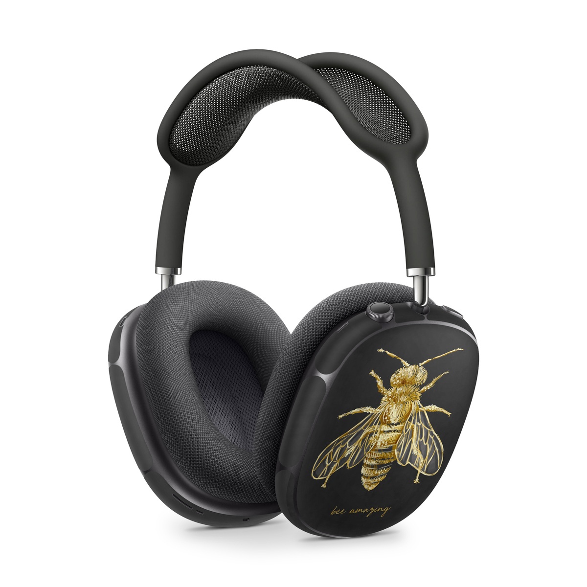 Apple AirPods Max Skin design of Insect, Invertebrate, Membrane-winged insect, Arthropod, Pest, Net-winged insects, Bee, Cicada, Macro photography, Pollinator, with black, yellow, white colors