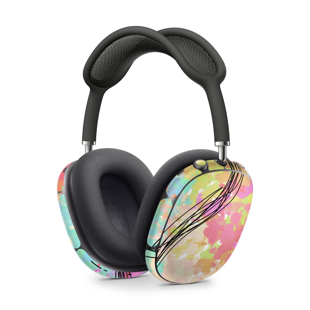 Apple AirPods Max Skin design of Pattern, Line, Graphic Design, Design, Visual Arts, Art, Plant, Wallpaper, Illustration, Cg Artwork, with black, white, red, pink, blue, green, yellow, orange, brown colors