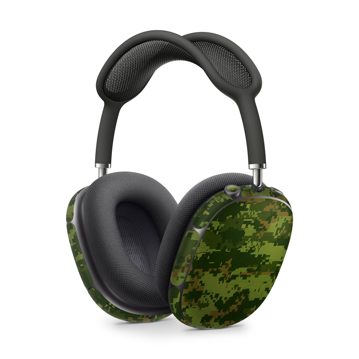 Apple AirPods Max Skin design of Military camouflage, Green, Pattern, Uniform, Camouflage, Clothing, Design, Leaf, Plant, with green, brown colors