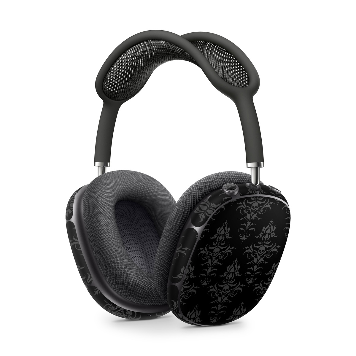 Apple AirPods Max Skin design of Black, Pattern, Design, Monochrome, Black-and-white, Darkness, Monochrome photography, Symmetry, with black, gray colors