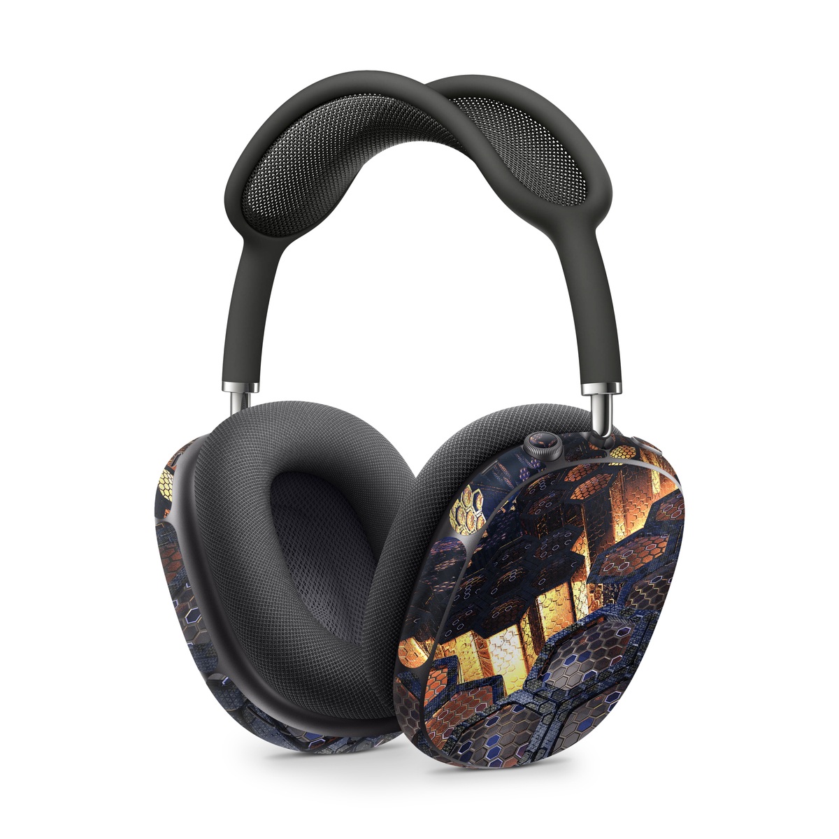 Apple AirPods Max Skin design of Geological phenomenon, Sky, Water, Cobblestone, Rock, Reflection, Colorfulness, World, Art, with black, red, green colors