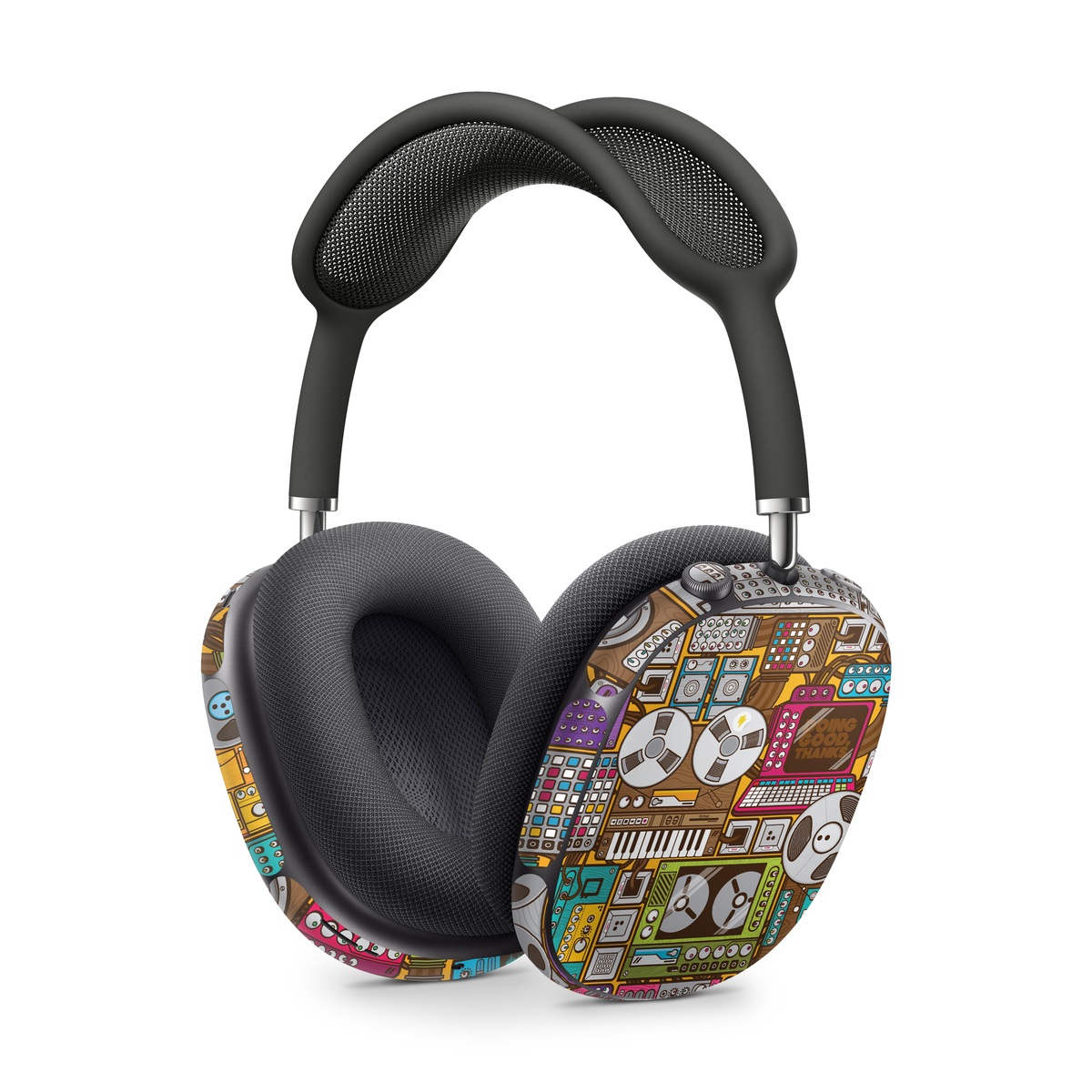 Apple AirPods Max Skin design of Games, Pc game, Design, Pattern, Screenshot, Art, with gray, black, red, green, blue, purple colors