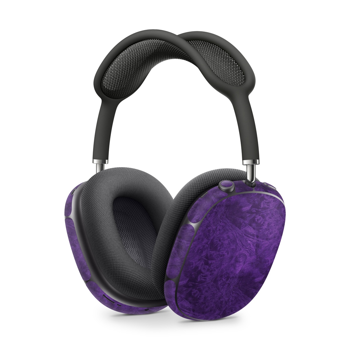 Apple AirPods Max Skin design of Violet, Purple, Lilac, Pattern, Magenta, Textile, Wallpaper, with black, blue colors