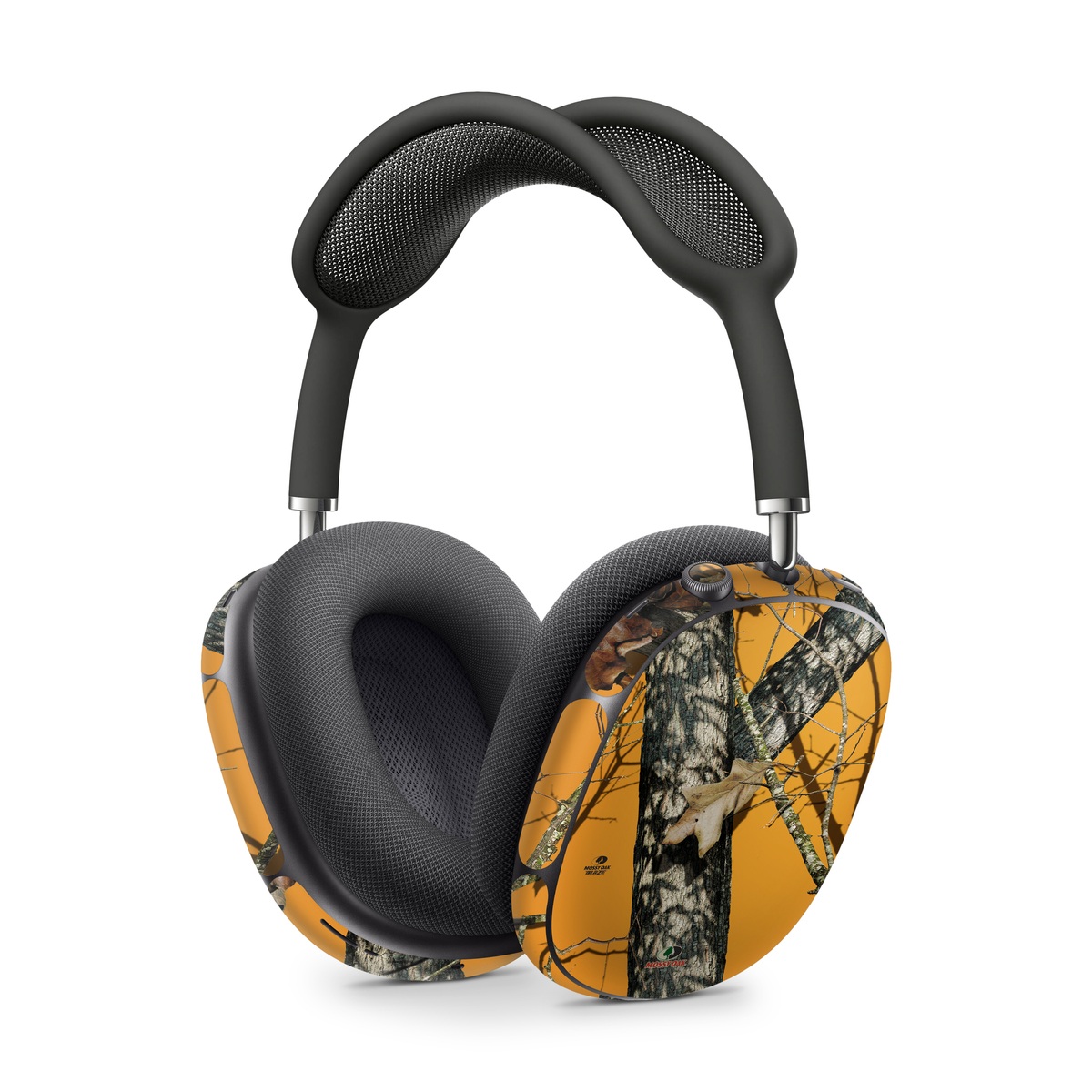 Apple AirPods Max Skin design of Tree, Branch, Canoe birch, Woody plant, Plant, Leaf, Adaptation, Wildlife, Trunk, Birch family, with green, black, gray, red colors