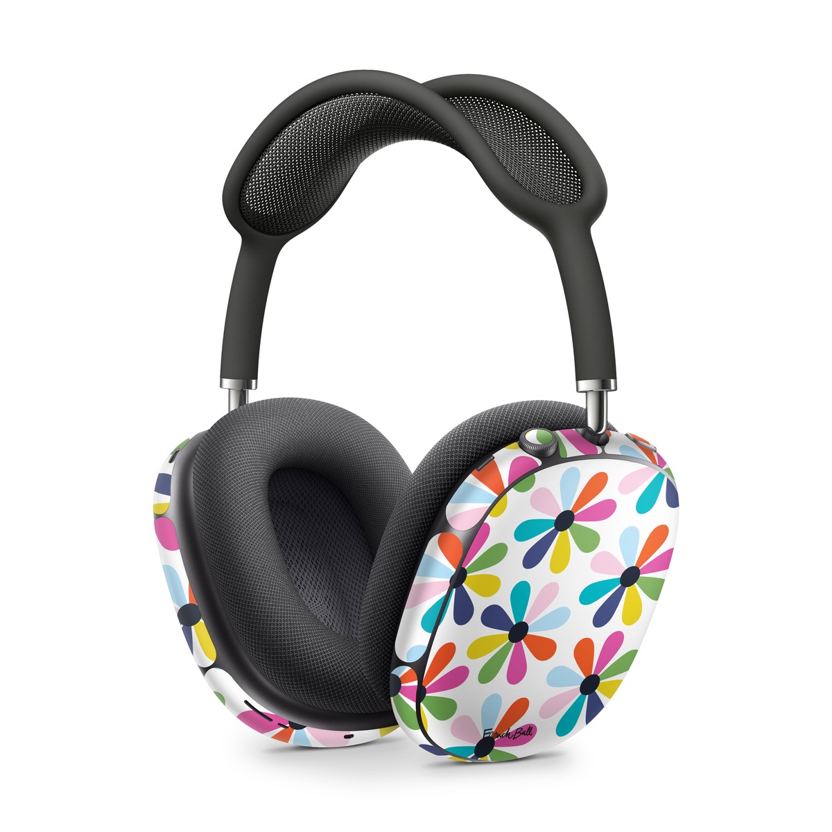 Apple AirPods Max Skin design of Colorfulness, Aqua, Symmetry, Pattern, Electric blue, Art, Circle, Visual arts, Tints and shades, Wrapping paper, with white, red, blue, pink, purple, green colors