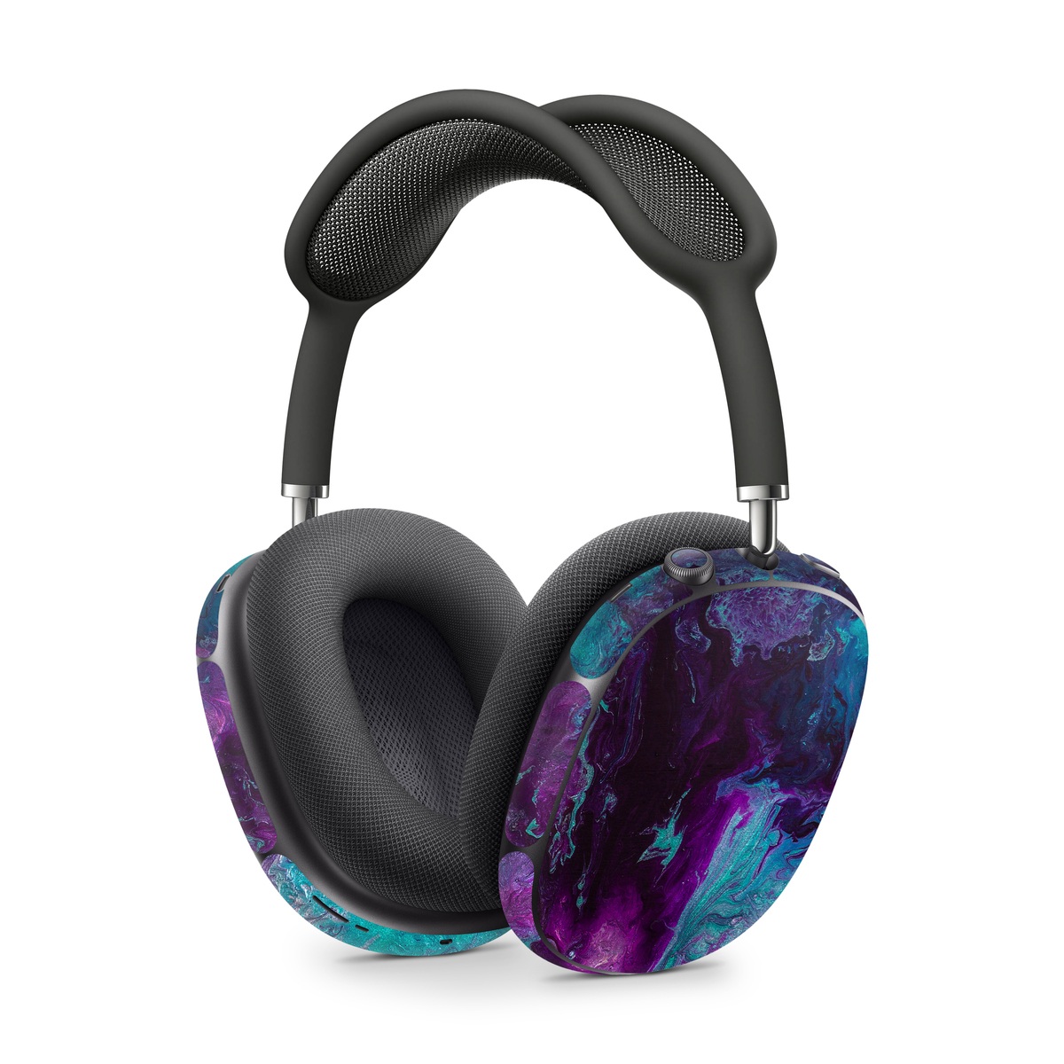 Apple AirPods Max Skin design of Blue, Purple, Violet, Water, Turquoise, Aqua, Pink, Magenta, Teal, Electric blue, with blue, purple, black colors