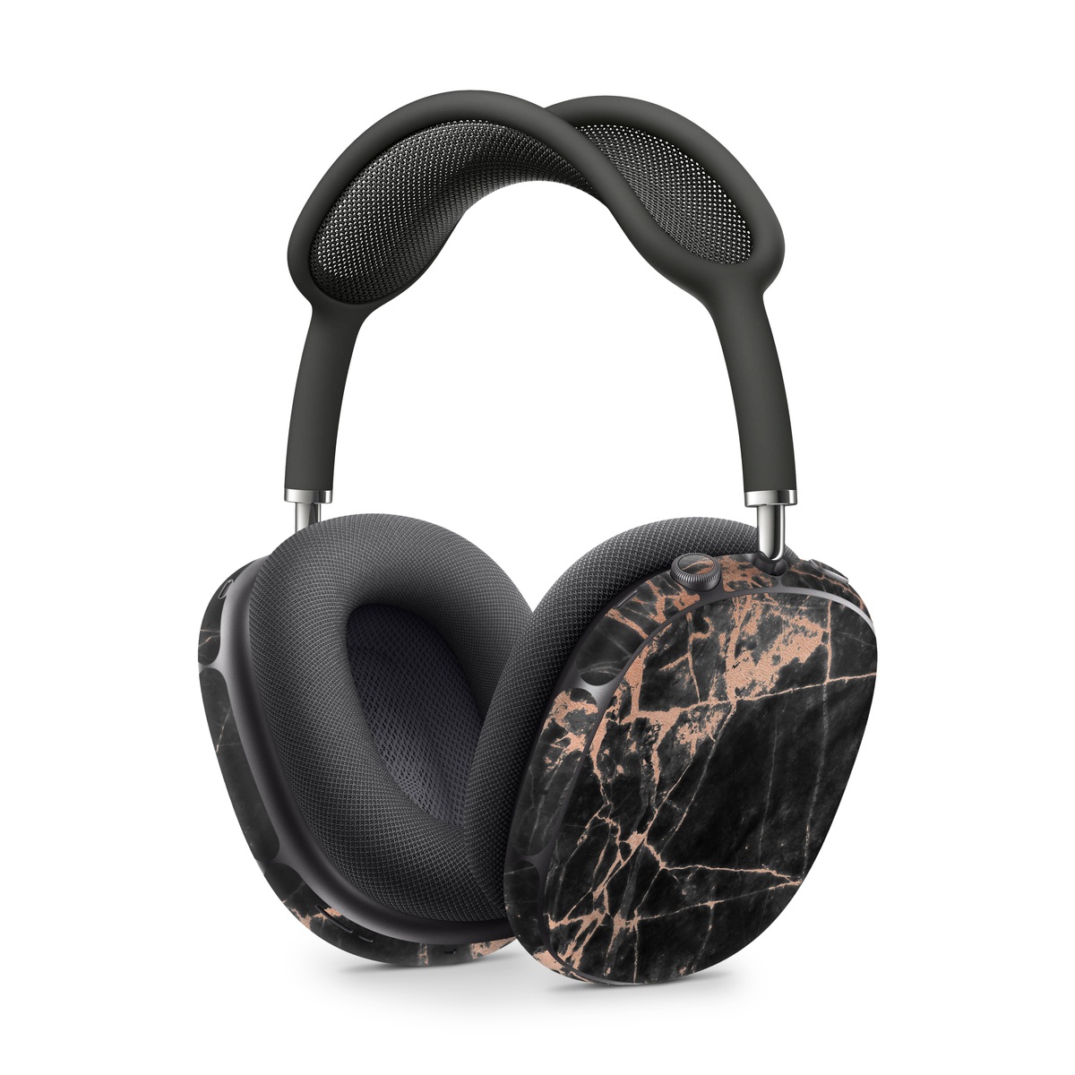 Apple AirPods Max Skin design of Branch, Black, Twig, Tree, Brown, Sky, Atmosphere, Plant, Winter, Night, with black, pink colors