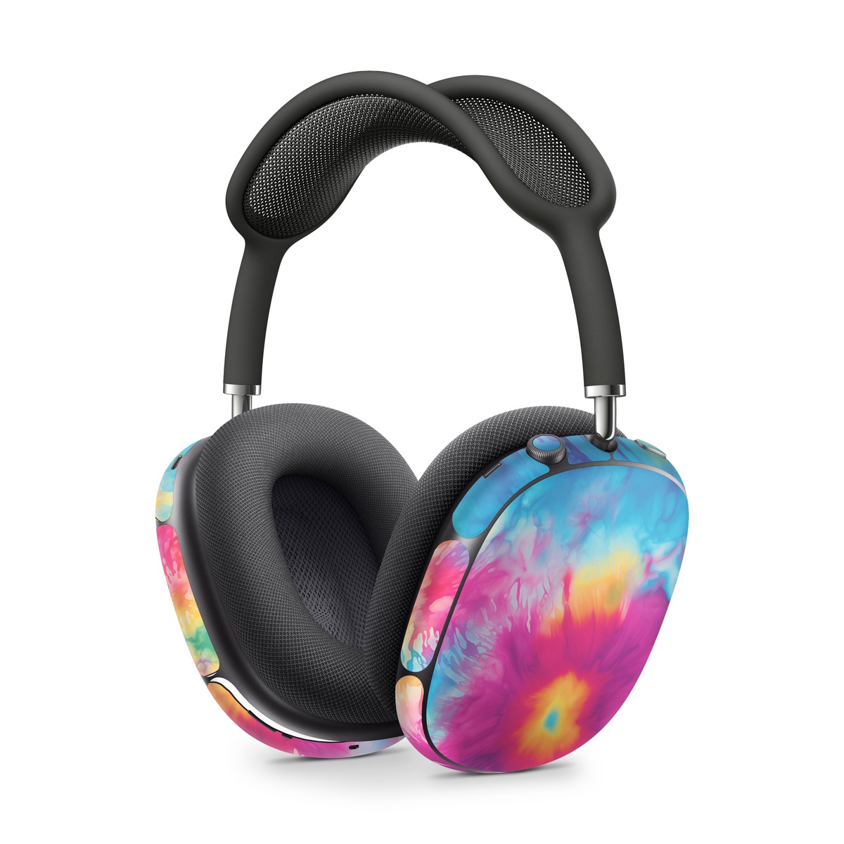 Apple AirPods Max Skin design of Colorfulness, Plant, Flower, Orange, Paint, Petal, Pink, Art, Painting, Magenta, with black, gray, orange colors