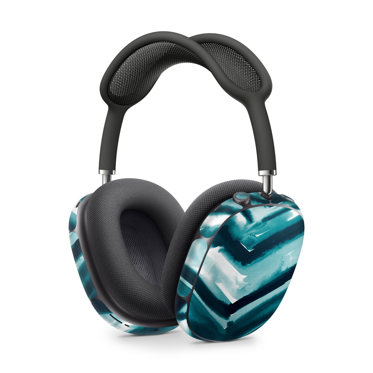 Apple AirPods Max Skin design of Blue, Green, Turquoise, Aqua, Teal, Photography, Pattern, with blue, white, black colors