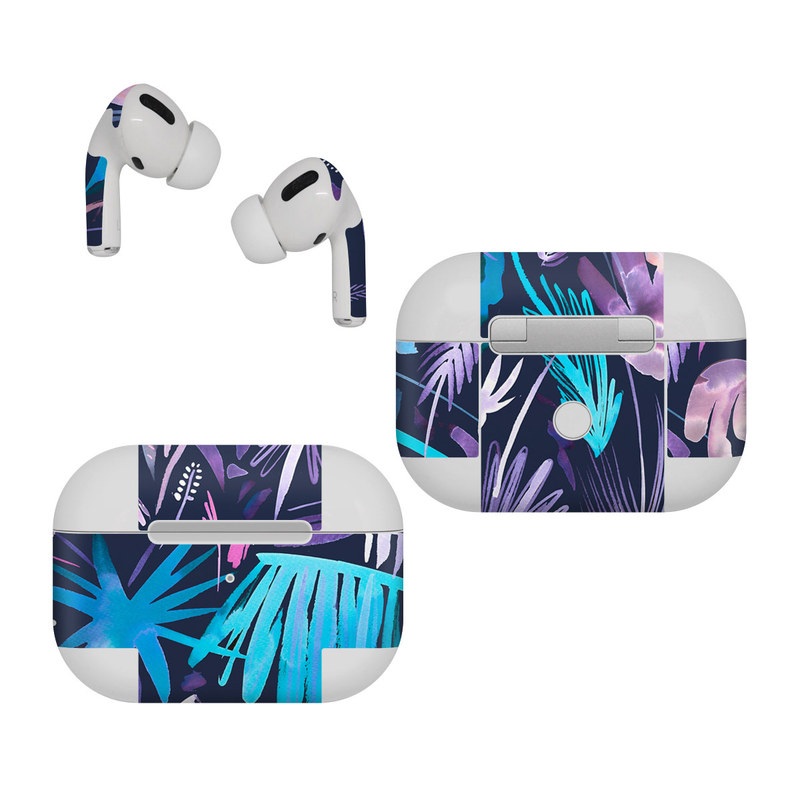 Apple AirPods Pro Skin design of Purple, Blue, Graffiti, Pattern, Psychedelic art, Art, Violet, Lilac, Design, Electric blue, with blue, purple, black, white, pink colors