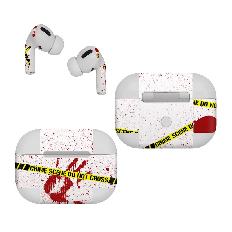 Apple AirPods Pro Skin design of Text, Font, Red, Graphic design, Logo, Graphics, Brand, Banner, with white, red, yellow, black colors
