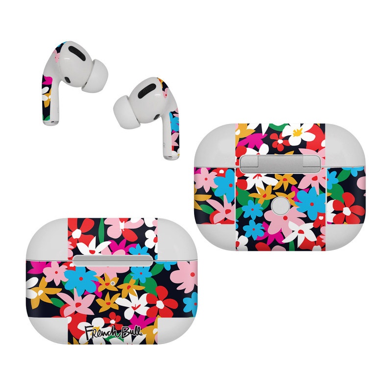 Apple AirPods Pro Skin design of Colorfulness, Pattern, Art, Magenta, Rectangle, Event, Petal, Electric blue, Visual arts, with black, red, pink, white, blue, orange, green colors