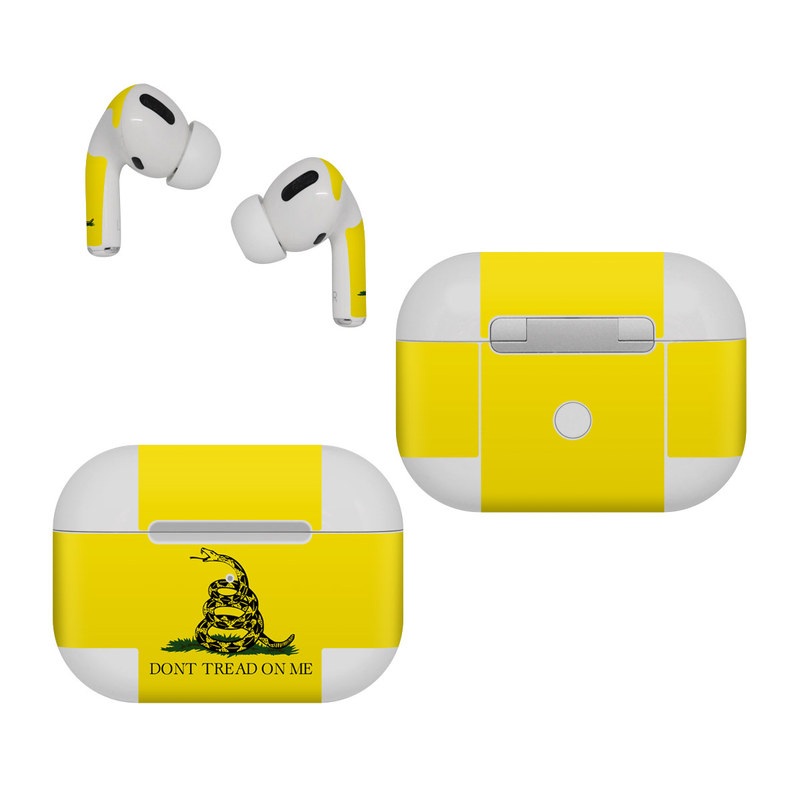 Apple AirPods Pro Skin design of Yellow, Font, Logo, Graphics, Illustration, with orange, black, green colors