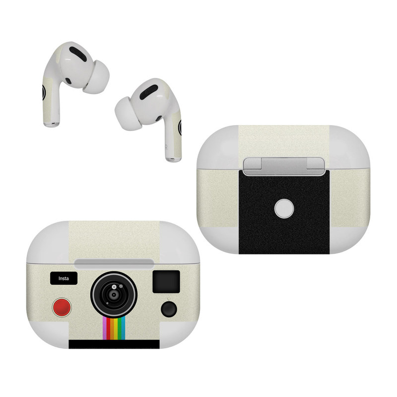Apple AirPods Pro Skin design of Cameras & optics, Camera, Technology, Circle, Electronic device, Electronics, Colorfulness, with gray, black, red colors