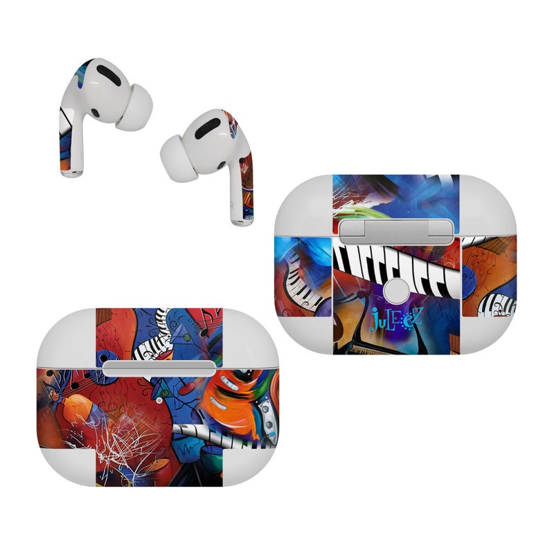Apple AirPods Pro Skin design of Art, Graffiti, Mural, Modern art, Street art, Psychedelic art, Fictional character, Graphic design, Visual arts, Animated cartoon, with black, red, blue, gray, green colors