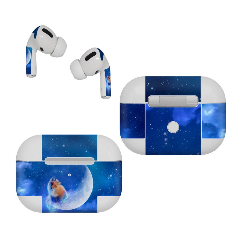 Apple AirPods Pro Skin design of Sky, Atmosphere, Astronomical object, Outer space, Space, Universe, Illustration, Nebula, Galaxy, Fictional character, with blue, black, gray colors