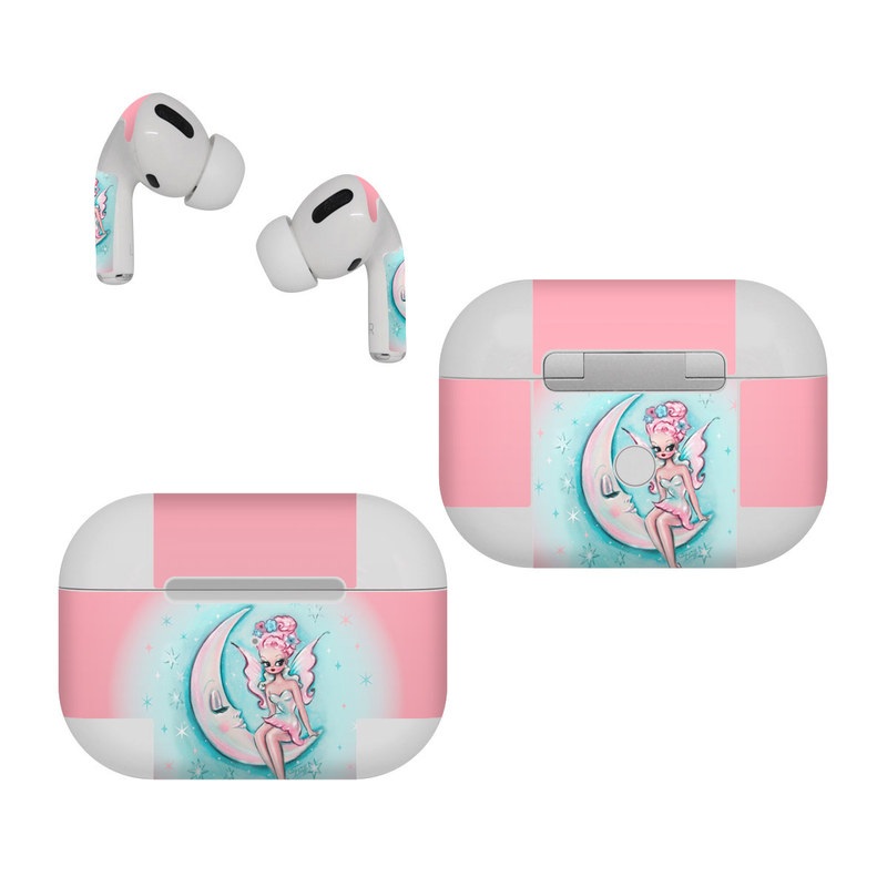 Apple AirPods Pro Skin design of Fictional character, Angel, Cartoon, Pink, Illustration, Mythical creature, Art, with blue, pink, white colors