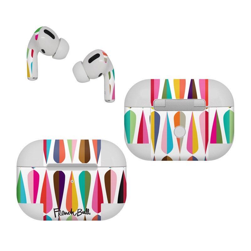 Apple AirPods Pro Skin design of Colorfulness, Font, Pink, Magenta, Material property, Art, Symmetry, Circle, Pattern, Tints and shades, with white, blue, pink, purple, orange, red, yellow, green, purple colors