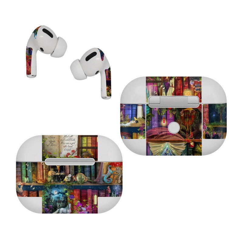 Apple AirPods Pro Skin design of Painting, Art, Theatrical scenery, with black, red, gray, green, blue colors
