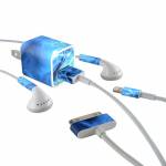 Blue Quantum Waves iPhone Earphone, Power Adapter, Cable Skin