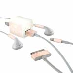Rose Gold Marble iPhone Earphone, Power Adapter, Cable Skin