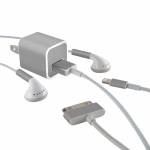 Solid State Grey iPhone Earphone, Power Adapter, Cable Skin