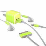 Solid State Lime iPhone Earphone, Power Adapter, Cable Skin