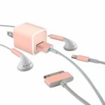 Solid State Peach iPhone Earphone, Power Adapter, Cable Skin
