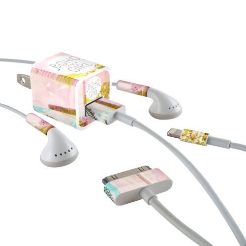 Boho Girl iPhone Earphone, Power Adapter, Cable Skin