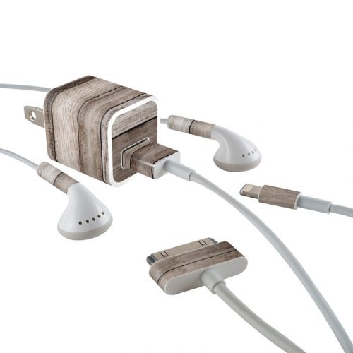Barn Wood iPhone Earphone, Power Adapter, Cable Skin
