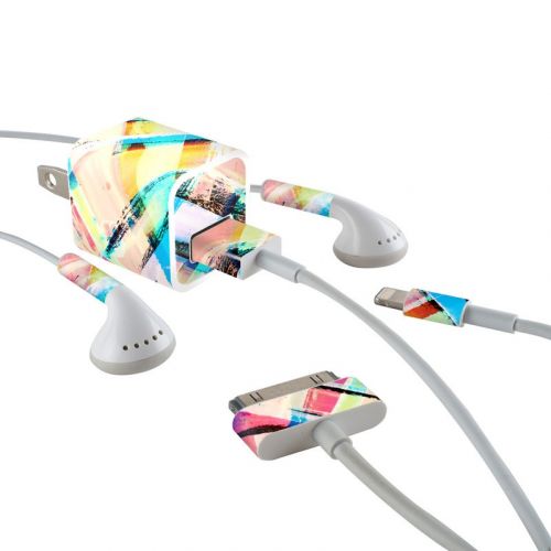 Check Stripe iPhone Earphone, Power Adapter, Cable Skin