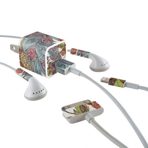 Feather Flower iPhone Earphone, Power Adapter, Cable Skin