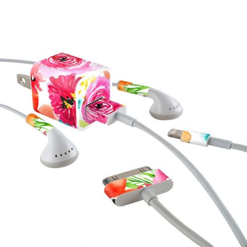 Floral Pop iPhone Earphone, Power Adapter, Cable Skin