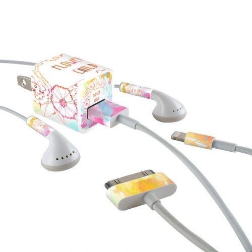 Flower Child iPhone Earphone, Power Adapter, Cable Skin