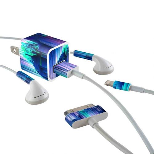 Glitch Trip iPhone Earphone, Power Adapter, Cable Skin