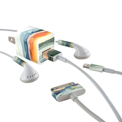 Layered Earth iPhone Earphone, Power Adapter, Cable Skin